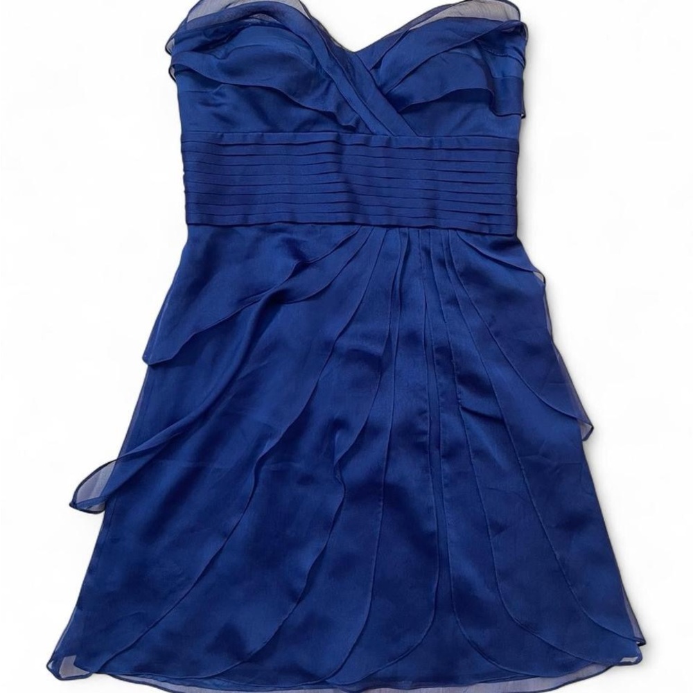 Cache Royal Blue Strapless Pleated Mini Dress – Size 2